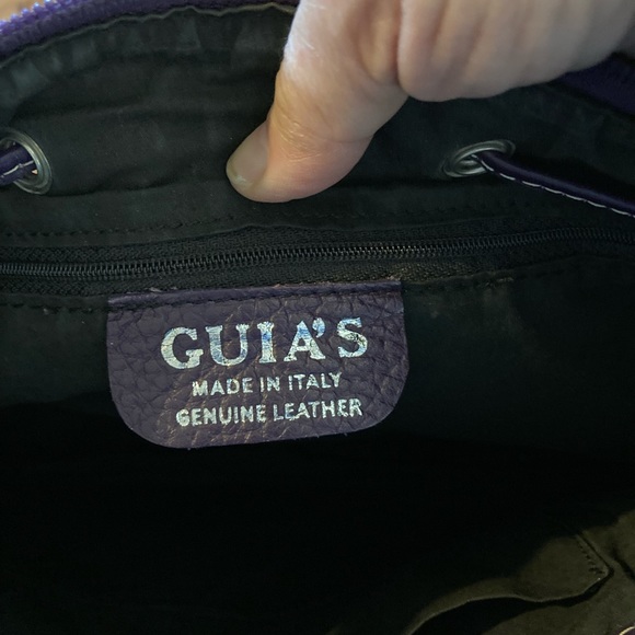 Guia’s Purple Pebble Leather Bag Made In Italy - Picture 7 of 13